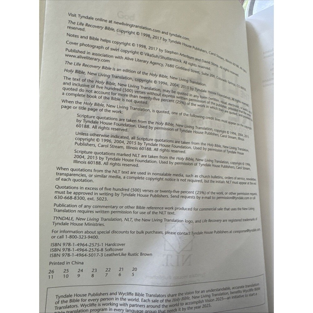 Life Recovery Bible NLT Used 2nd Ed Softcover GUC - Picture 5 of 10